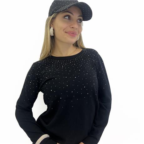 Maglioncino con brillantini sul davanti CRYSTAL